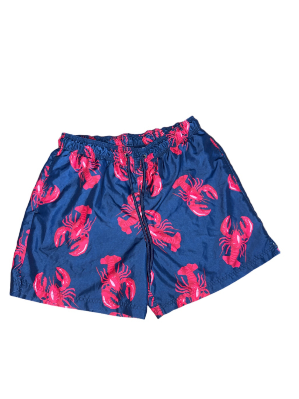 George [G] Men's Lobster Print Swim Trunks Blue and Pink Large 36-38 - Picture 2 of 4